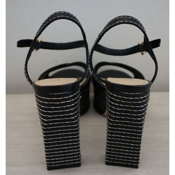 Schutz Women's Sz 8.5B Black Leather Keefa Casual Platform Sandals - Picture 3 of 12